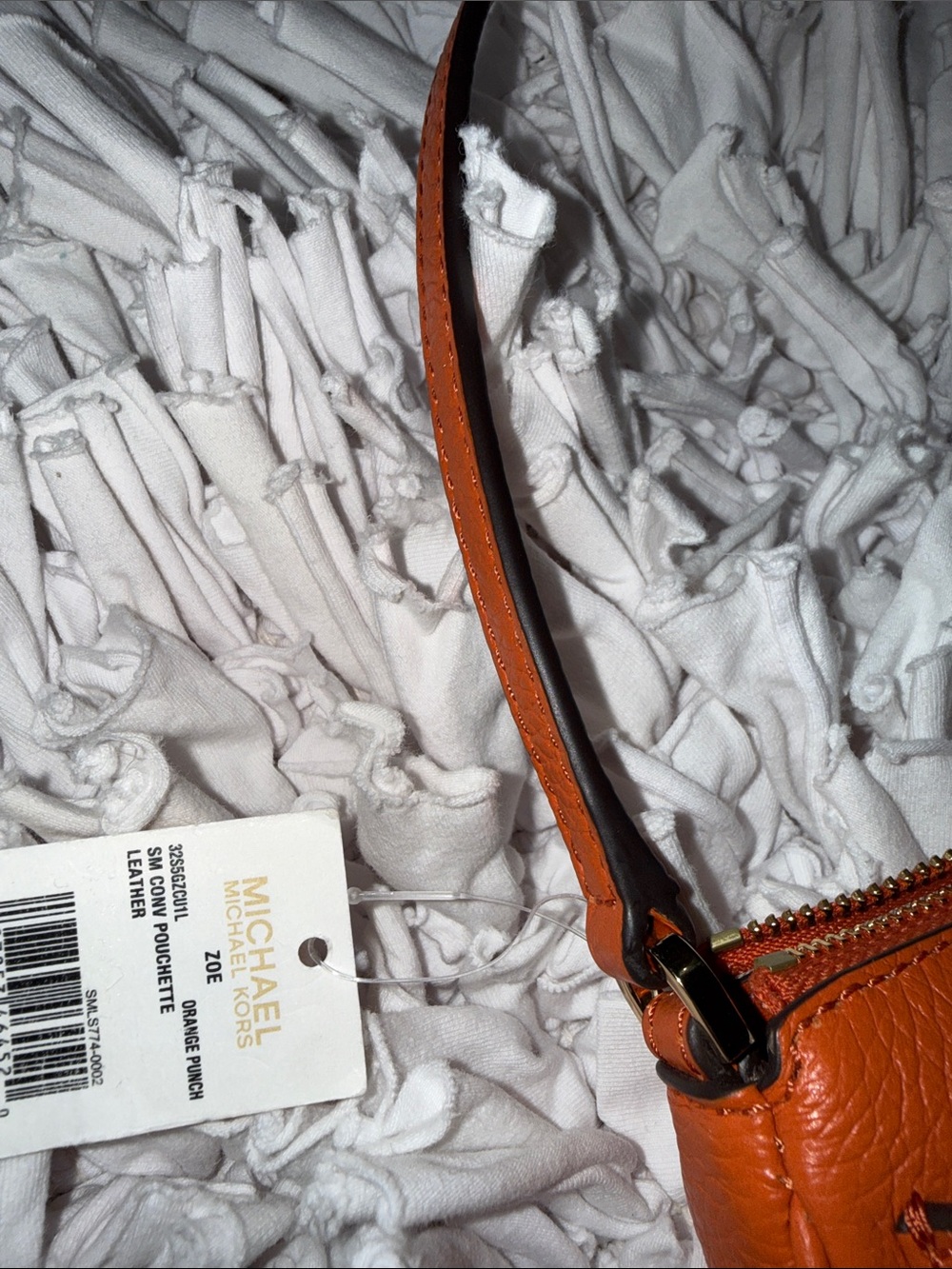 Michael Kors Orange Leather Double-Pocket Shoulder Bag, + Logo MJ Wallet🔥🔥🔥🔥 - Picture 4 of 8